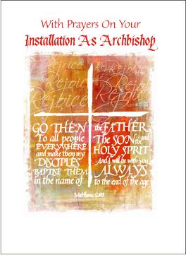 archbishop installation card calligraphy design