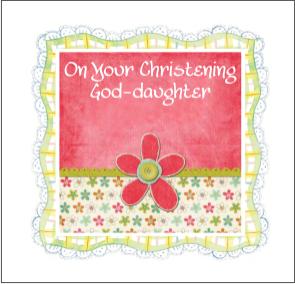 christening card religious god daughter floral