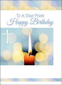 priest birthday cards blue candles